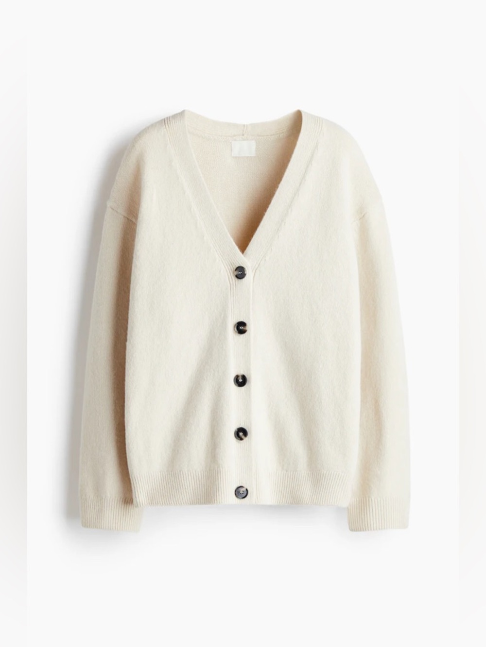 H&M Chunky Knit Cotton Beige Cardigan Sweater